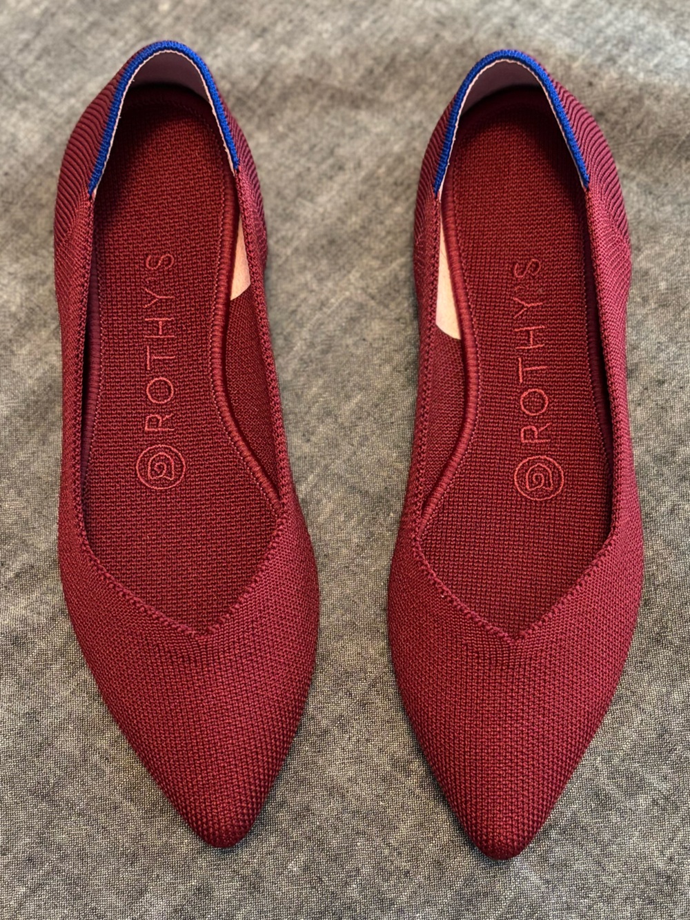 Rothy's Women's Burgundy Pointed Knit Flats